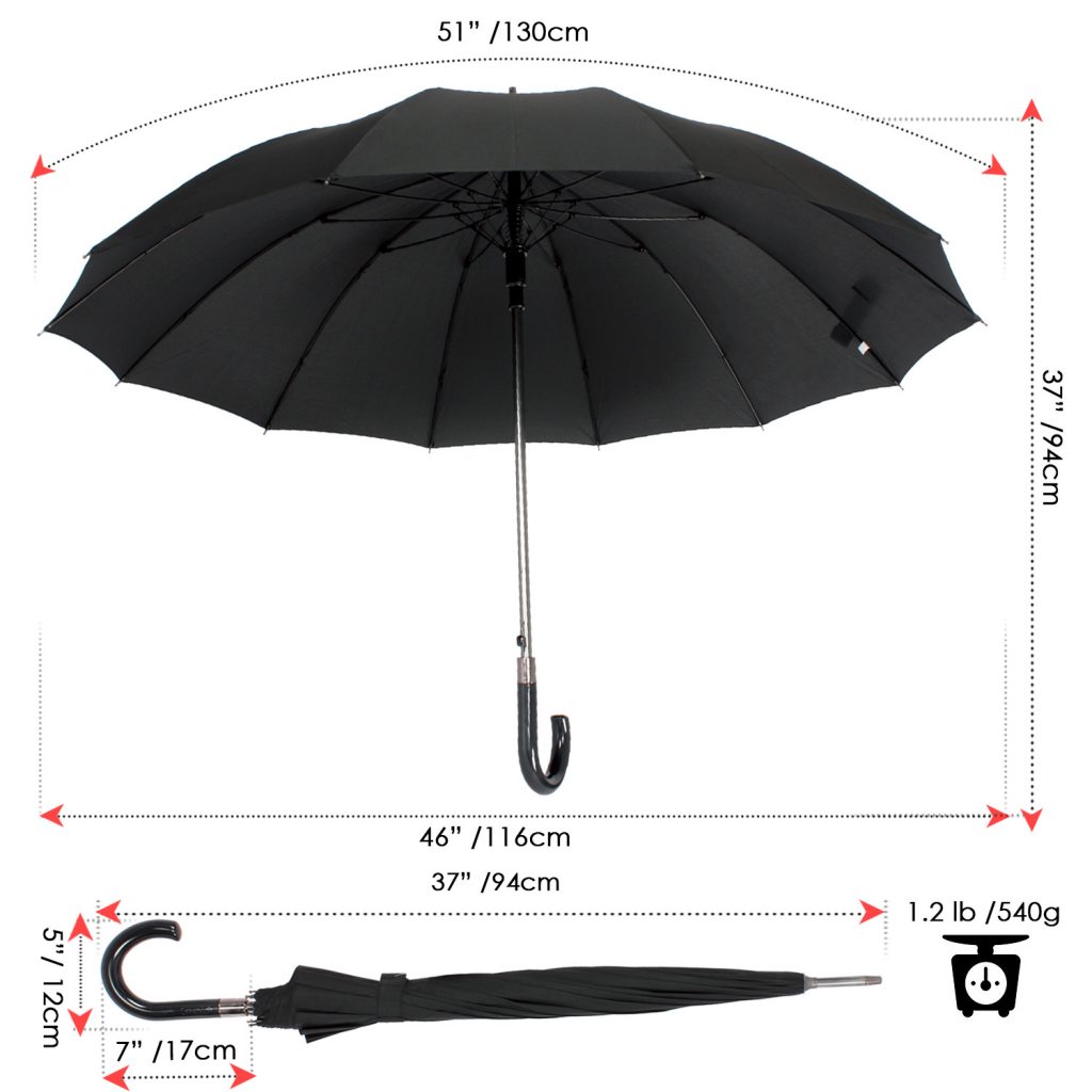 47.2 in Auto Open Mens Walking Umbrella
