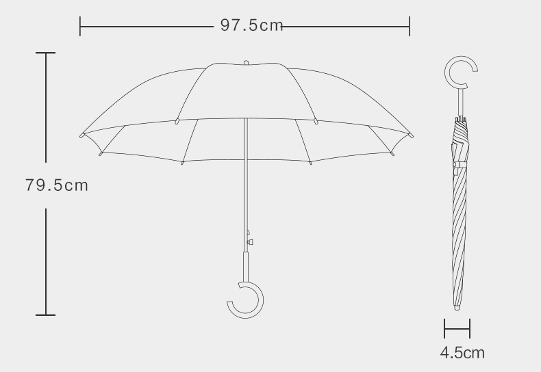 long handle transparent umbrella