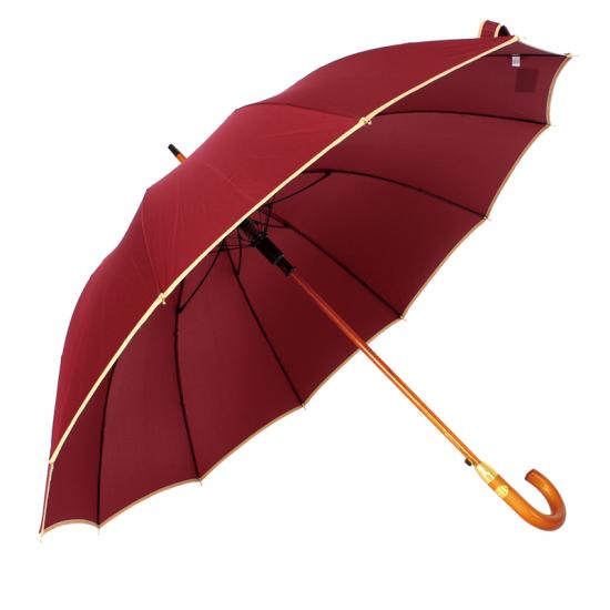 50 Zoll 12 Rippen Auto Offener Regenschirm mit Holzgriff