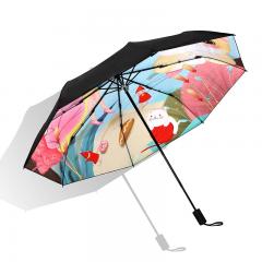 schwarzer faltender Regenschirm