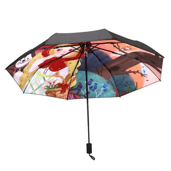 Cartoon Muster Drucken Reisen UV-Faltschirme Regenschirme