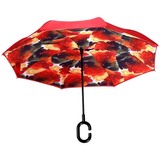 Compact Print Invertierter Regenschirm Custom