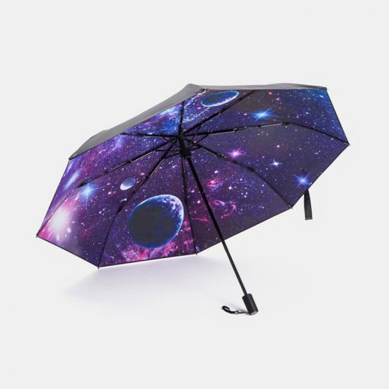 Outdoor-Reisen-Folding-Sun-Regenschirm mit Sternenhimmel-Druck