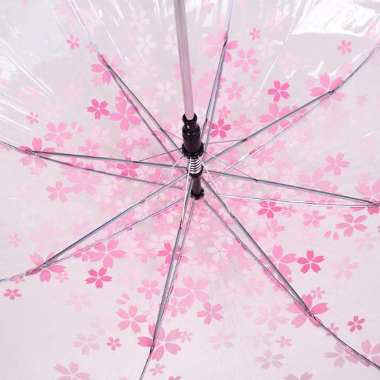 Gerader langer Griff Blumentransparenter Regenschirm