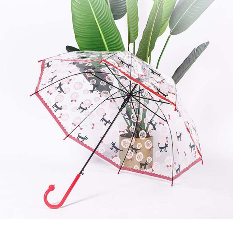 cat handle transparent umbrella