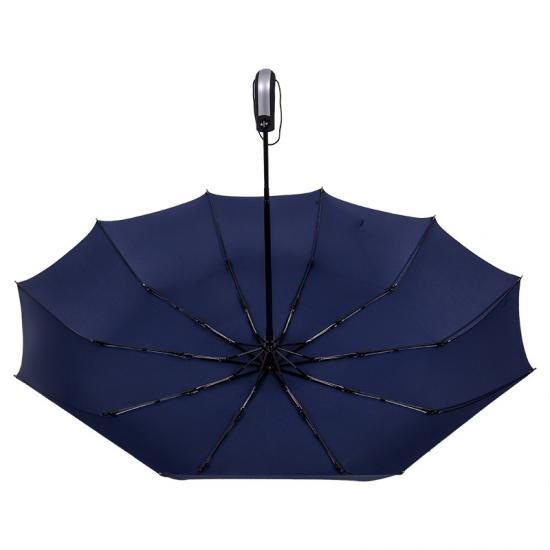 Benutzerdefiniertes Logo Vinyl-Dreifalt-Geschäfts-Regenschirm