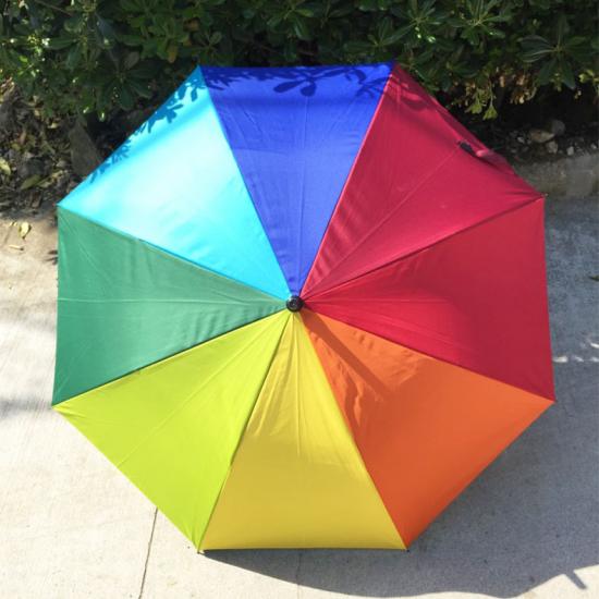 Großer Regenbogen automatischer langer Griff-Regenschirm