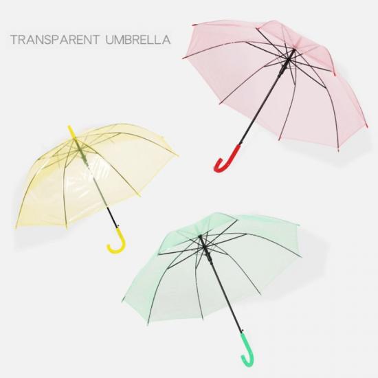 8 Rippen klar transparenter wasserdichter Regenschirm