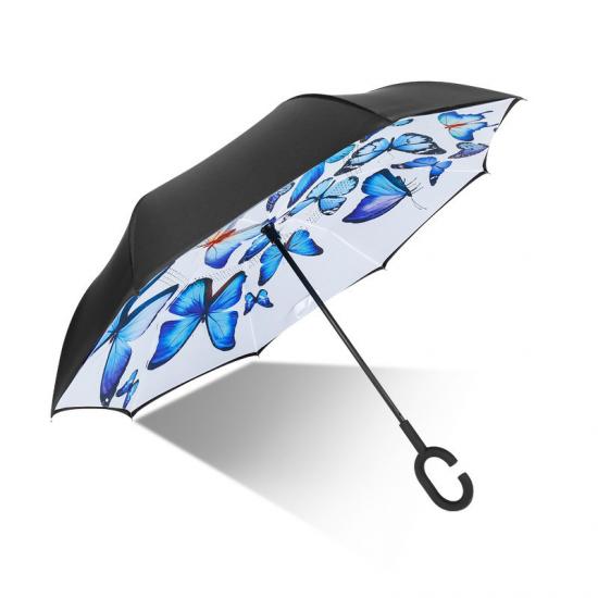 Langer Griff großer doppelter Schicht umgekehrter Regenschirm