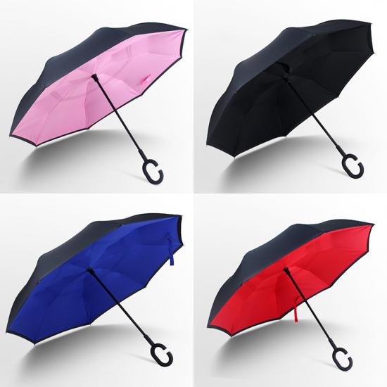 Langer Griff großer doppelter Schicht umgekehrter Regenschirm