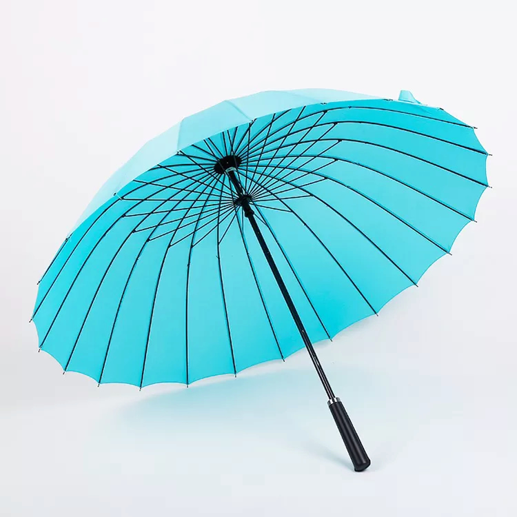 24K großer manueller Golf-Regenschirm Großhandel mit benutzerdefiniertem Persönlichkeits-Firmenlogodruck

