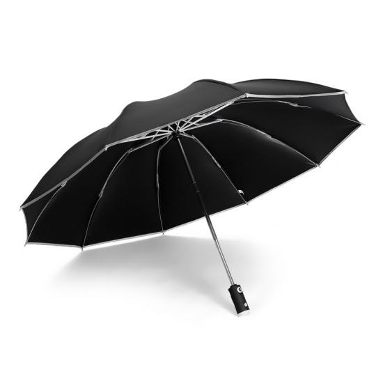 Benutzerdefinierter Regenschirm Vollautomatischer umgekehrter Regenschirm eingewickelter reflektierender Regenschirm
